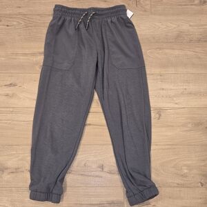 NWT Boys Double Knit Tapered Grey Joggers Functional Draw Strings Size 8